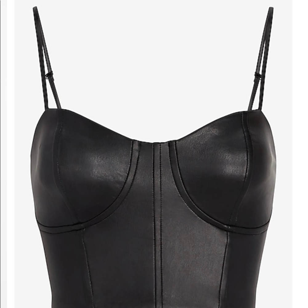 Express Faux Leather Crop Top XL.